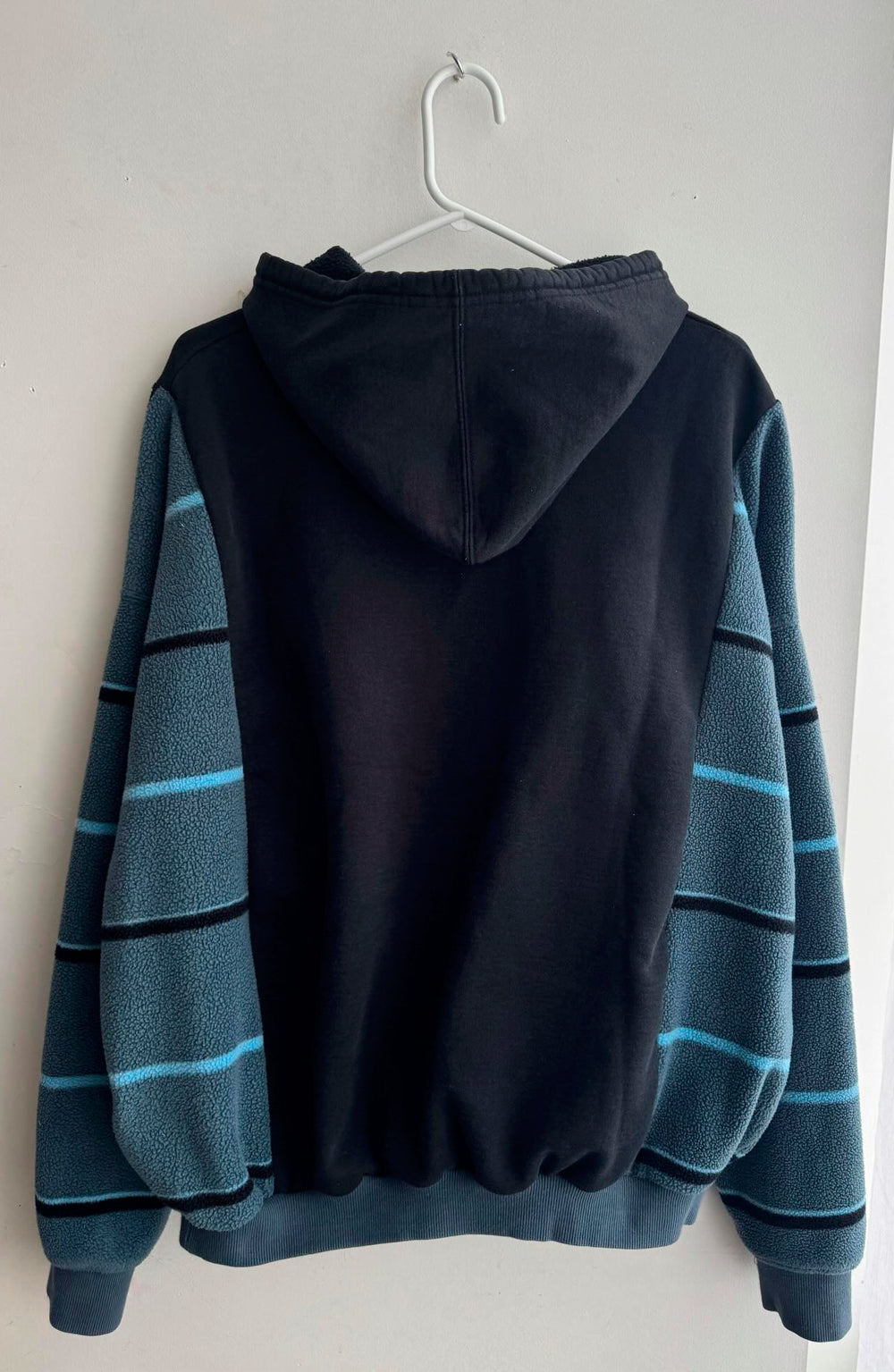 Reworked Striped Sleeve Hoodie