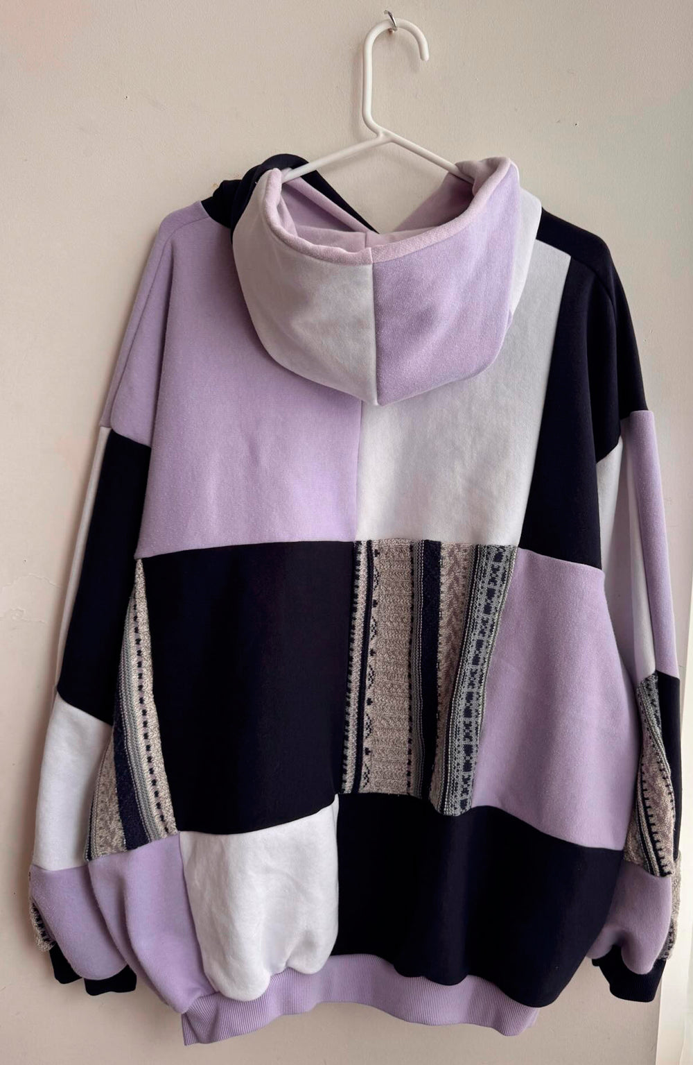 Upcycled Purple Colorblock Hoodie