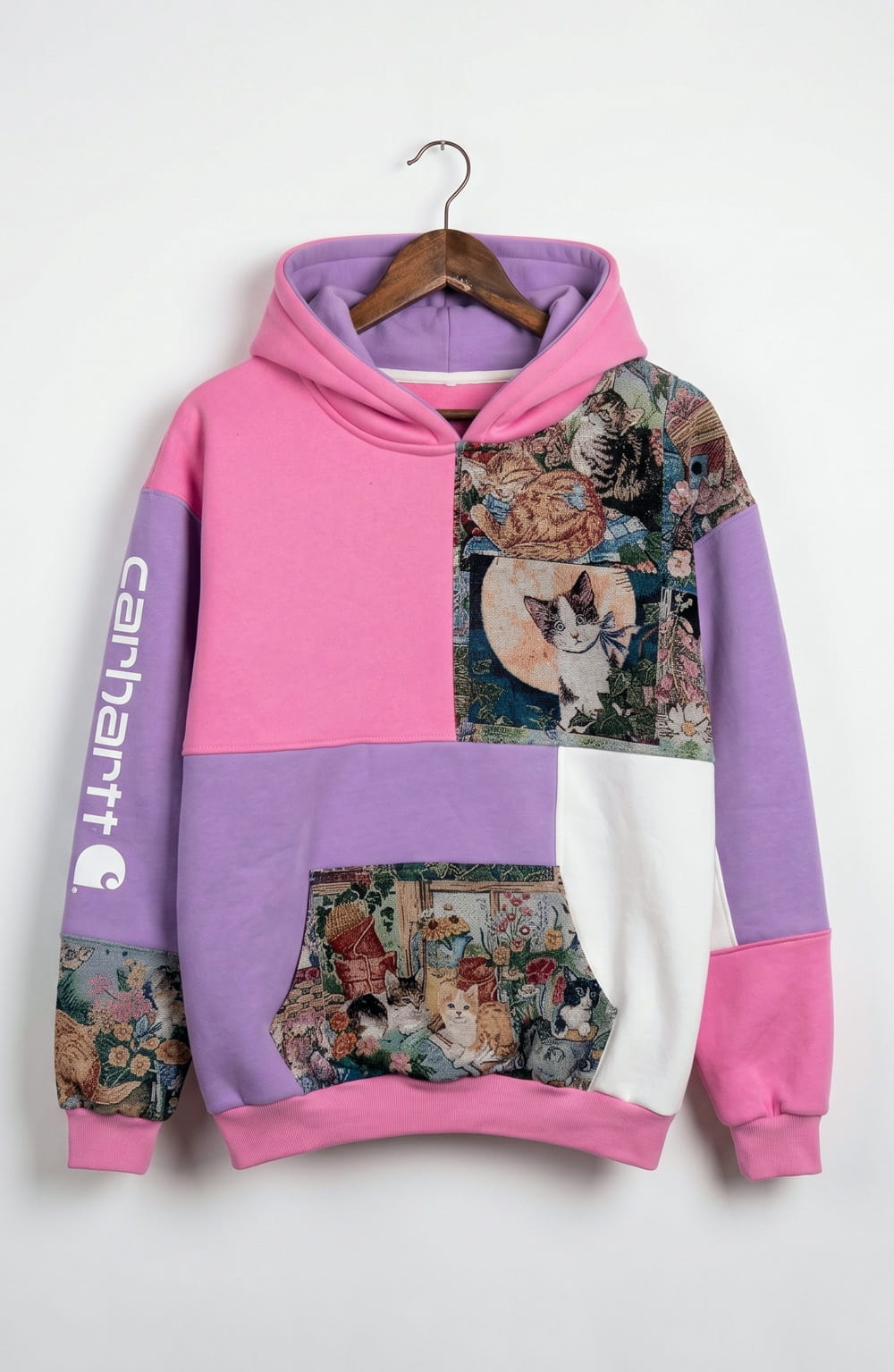 Cat & Blossom 1-of-1 Reworked Hoodie