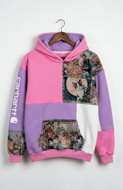 Cat & Blossom 1-of-1 Reworked Hoodie