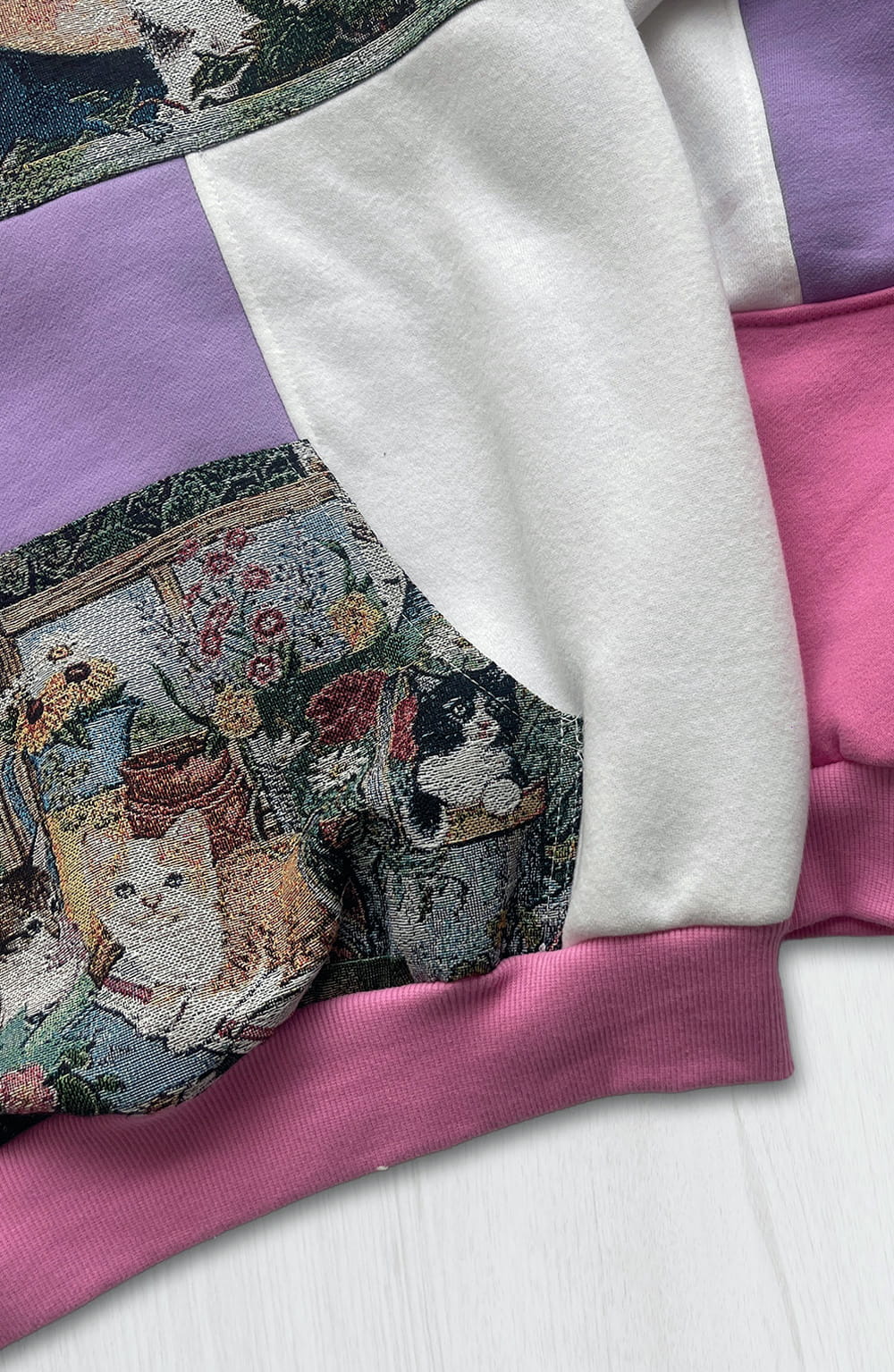 Cat & Blossom 1-of-1 Reworked Hoodie