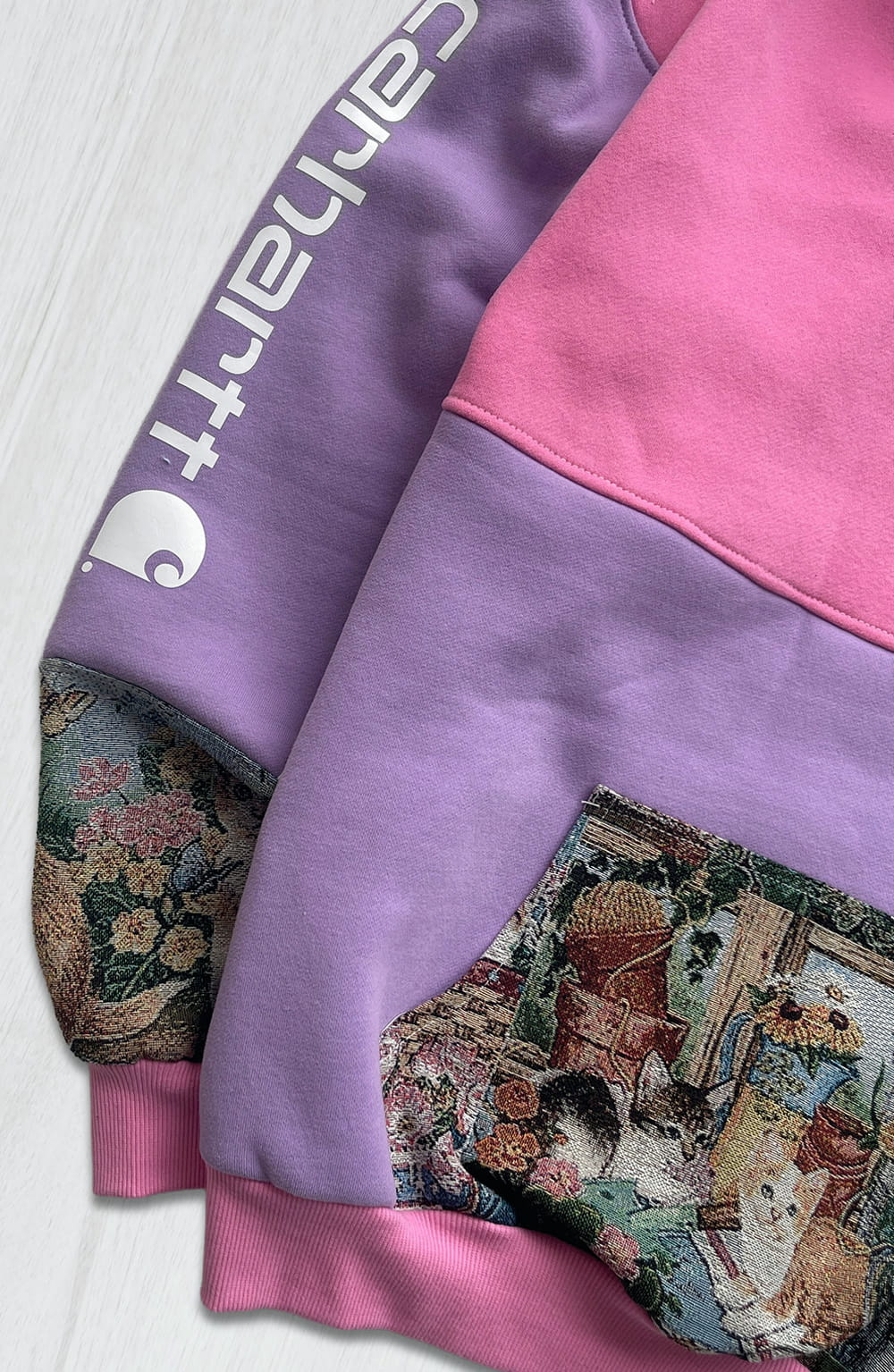 Cat & Blossom 1-of-1 Reworked Hoodie