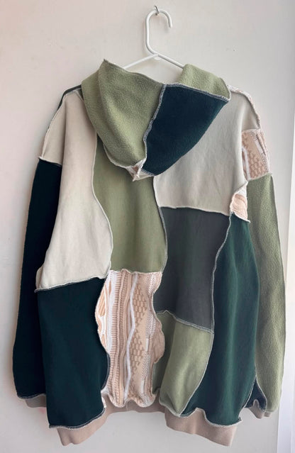 Olive Patchwork Hoodie
