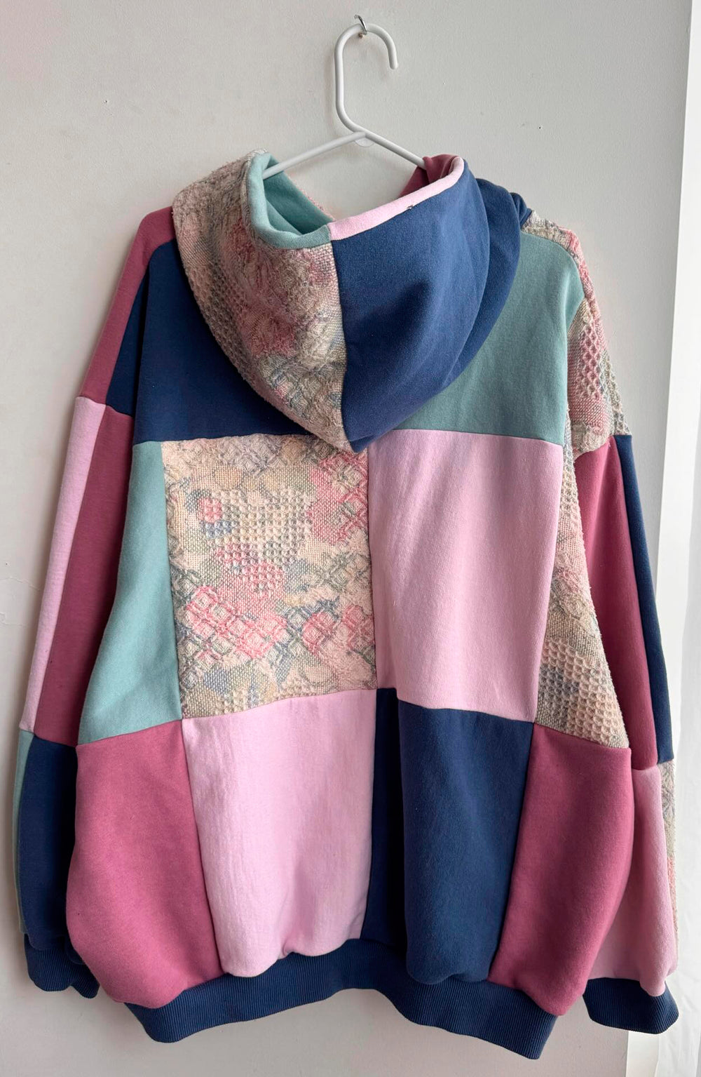 Reworked Mixed-Texture Tapestry Hoodie