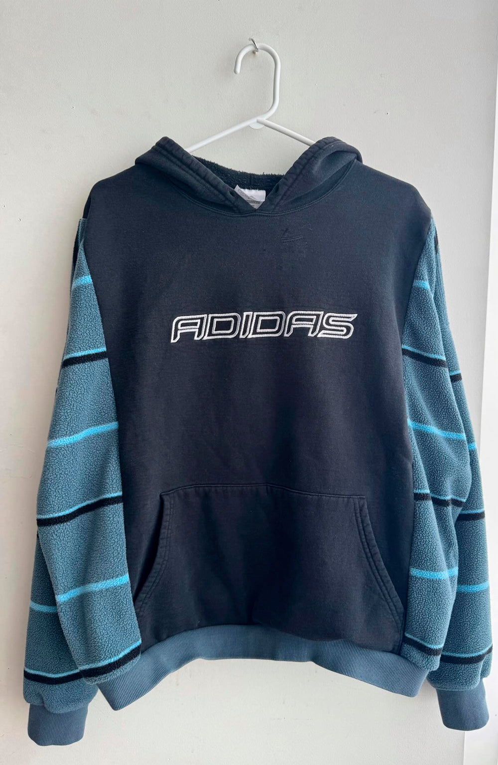 Reworked Striped Sleeve Hoodie