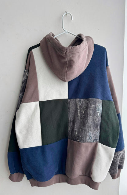 Upcycled Colorblock Camo Hoodie