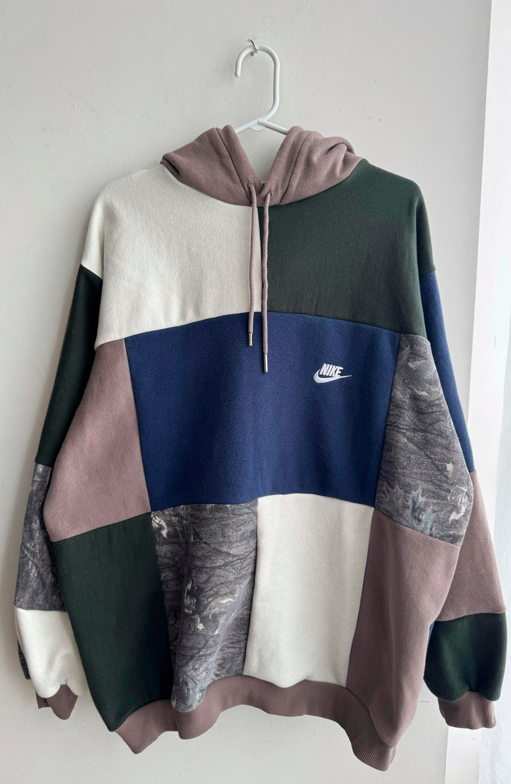 Upcycled Colorblock Camo Hoodie