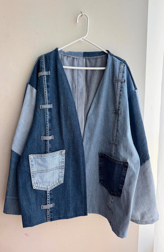 Upcycled Denim Patchwork Jacket
