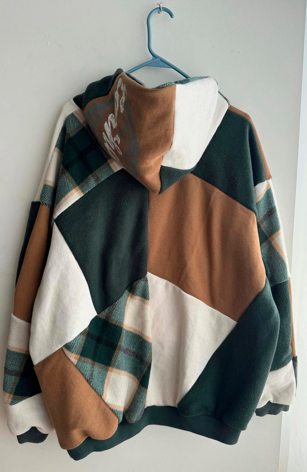 Upcycled Plaid Patchwork Hoodie