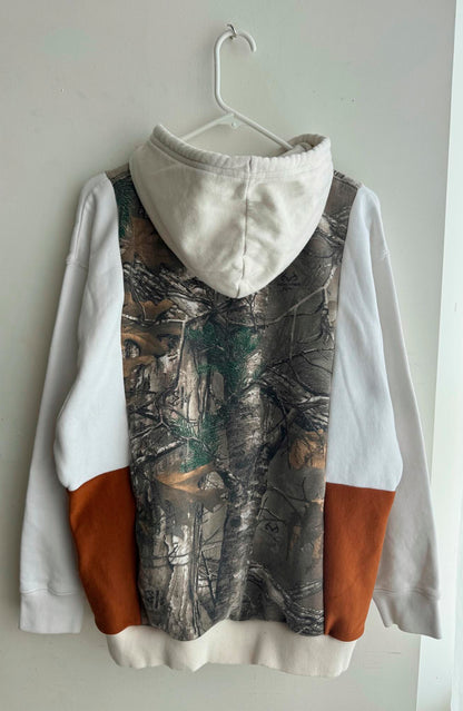 Vintage-Style Upcycled Camo Hoodie